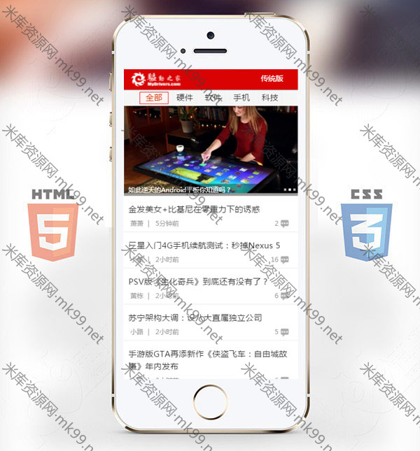 仿驱动之家手机WAP资讯网站html静态模板-米酷主题