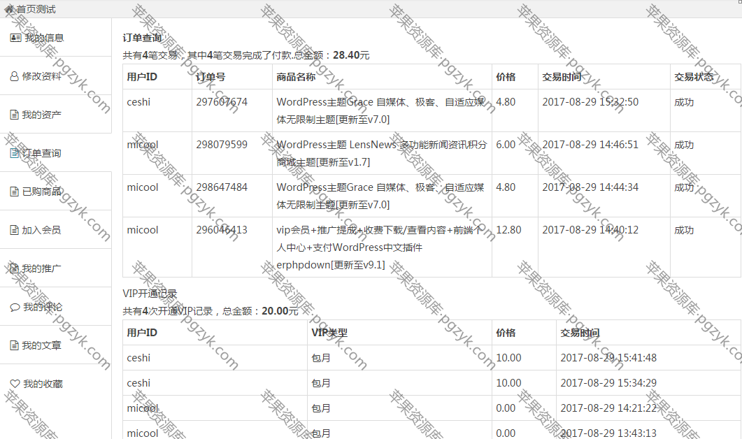 知更鸟begin主题用户中心整合erphpdown前端用户中心-米酷主题