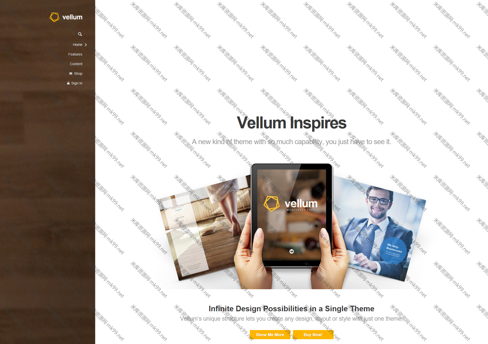 HTML5酷炫Vellum 响应式WordPress企业主题-米酷主题