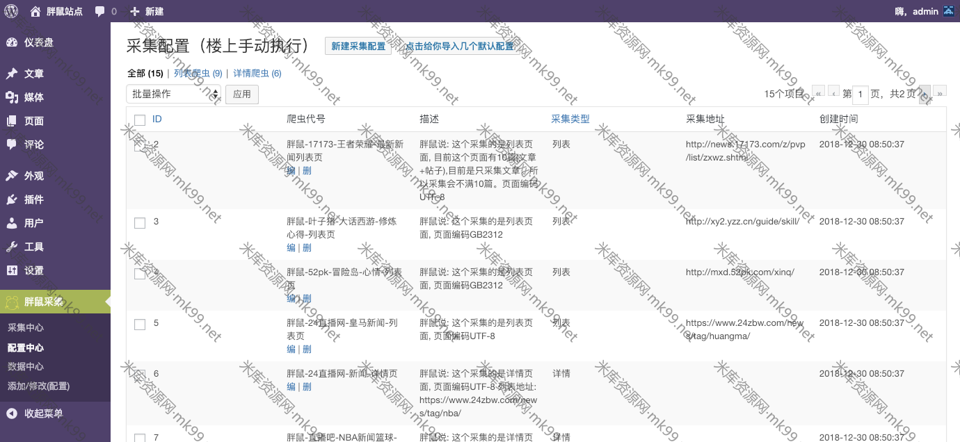 WordPress免费采集插件胖鼠采集支持微信简书-米酷主题
