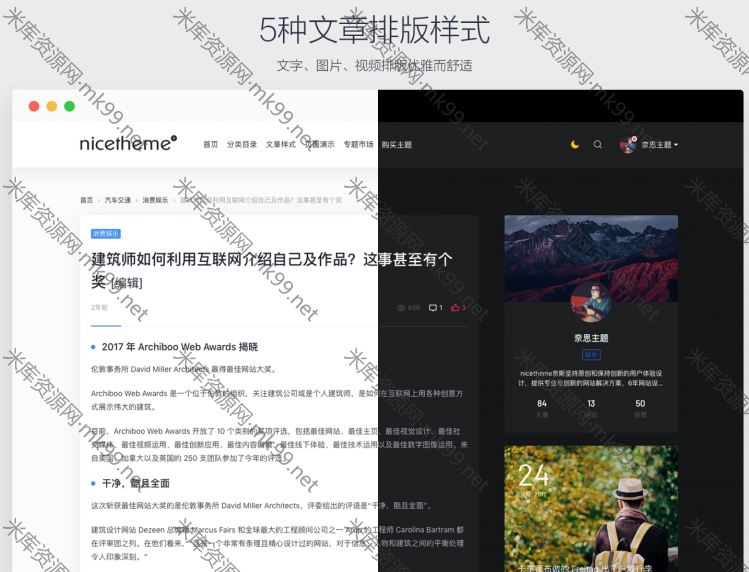 资讯类wordpress自媒体博客主题PandaPro[更新至V1.0.4]-米酷主题
