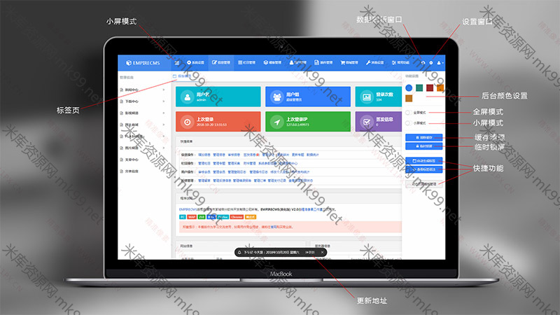 精准像素帝国CMS7.5后台模板美化版[更新至V2.4]-米酷主题