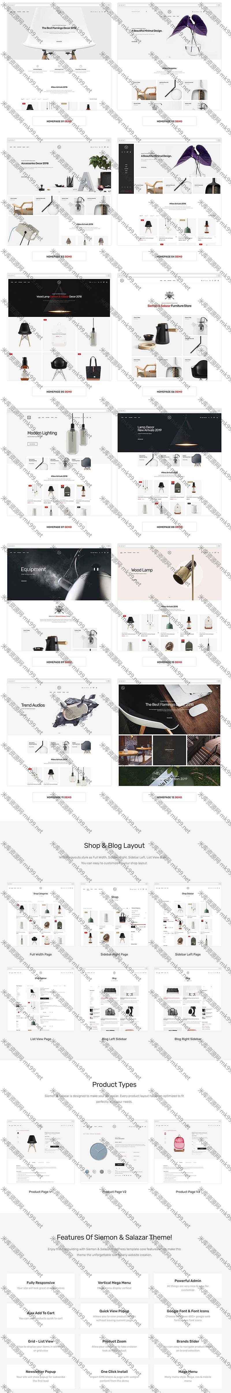 WordPress清洁WooCommerce商城主题Siemon＆Salazar英文版-米酷主题