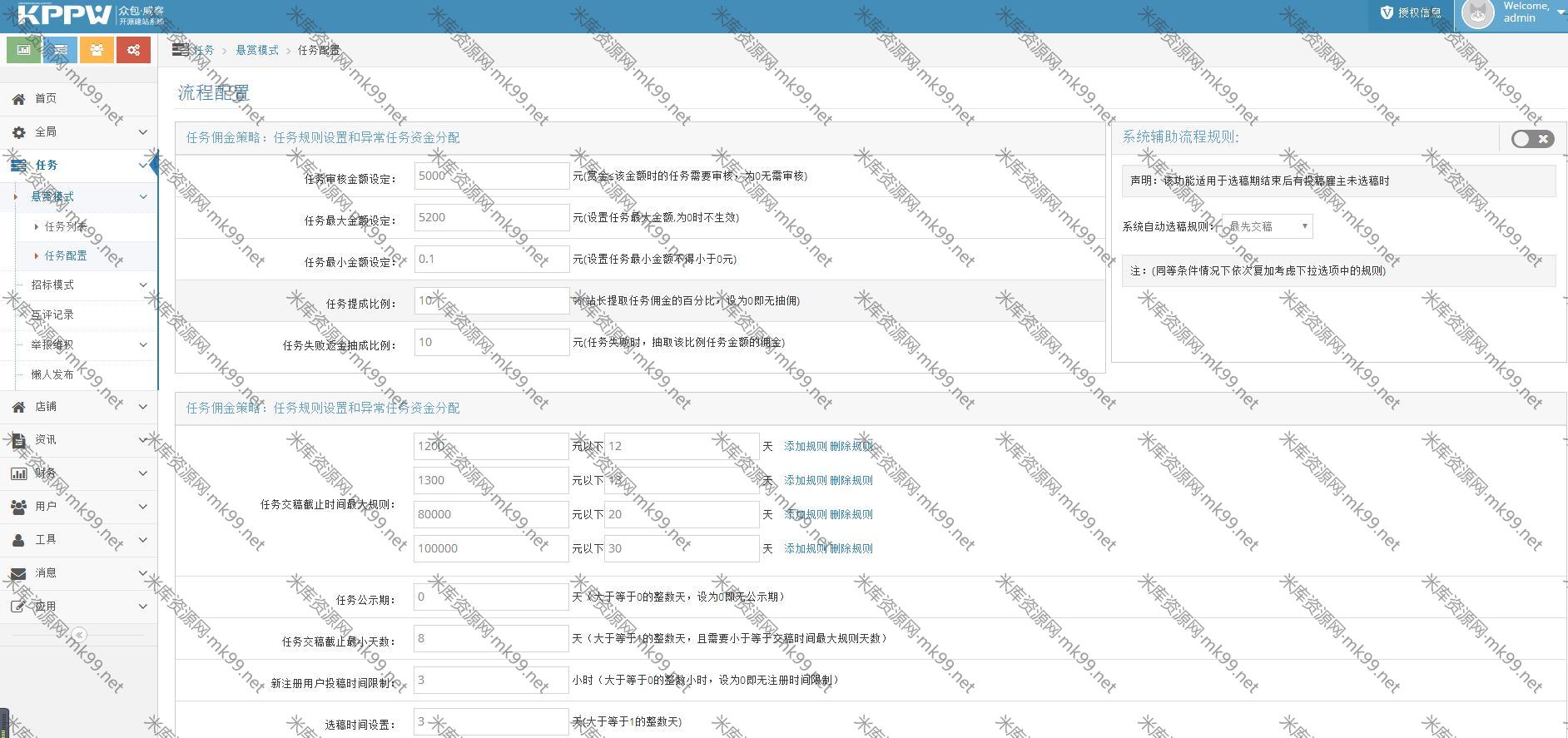 KPPW客客威客V3.3众包发布任务接单平台源码运营版-米酷主题