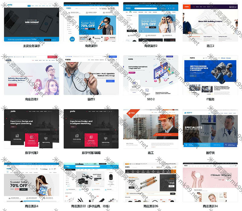 WordPress外贸商城主题 Porto 中文汉化升级版[更新至V6.2.2]-米酷主题