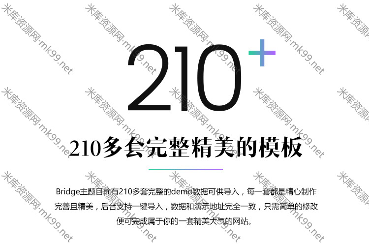 WordPress响应式拖拽编辑html5响应式主题Bridge汉化主题-米酷主题