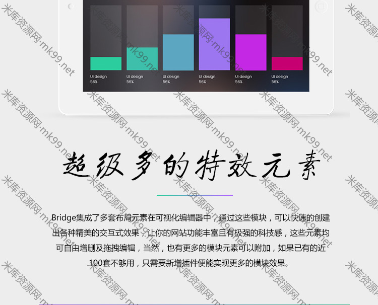 WordPress响应式拖拽编辑html5响应式主题Bridge汉化主题-米酷主题