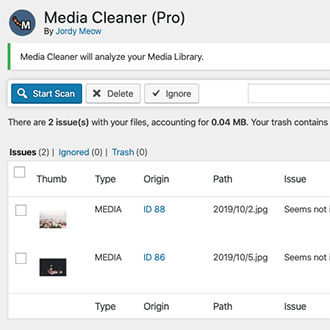 WordPress插件文件清理器Media Cleaner Pro v6.1.6英文版