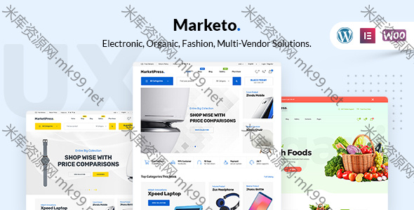 电子商务和多供应商市场Woocommerce WordPress主题Marketo汉化版-米酷主题