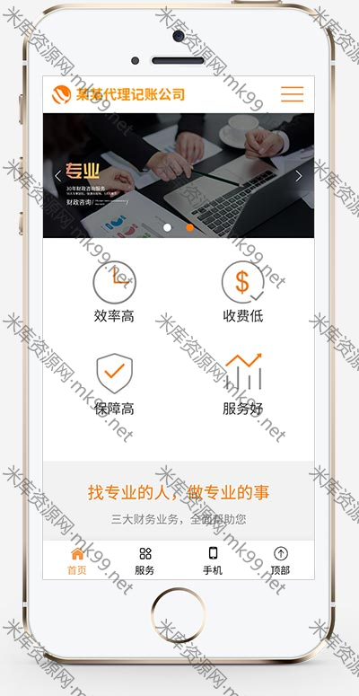 html5响应式代理记账财政咨询服务类pbootcms网站模板-米酷主题