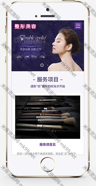 响应式美容整形医院医疗机构企业网站pbootcms网站模板-米酷主题