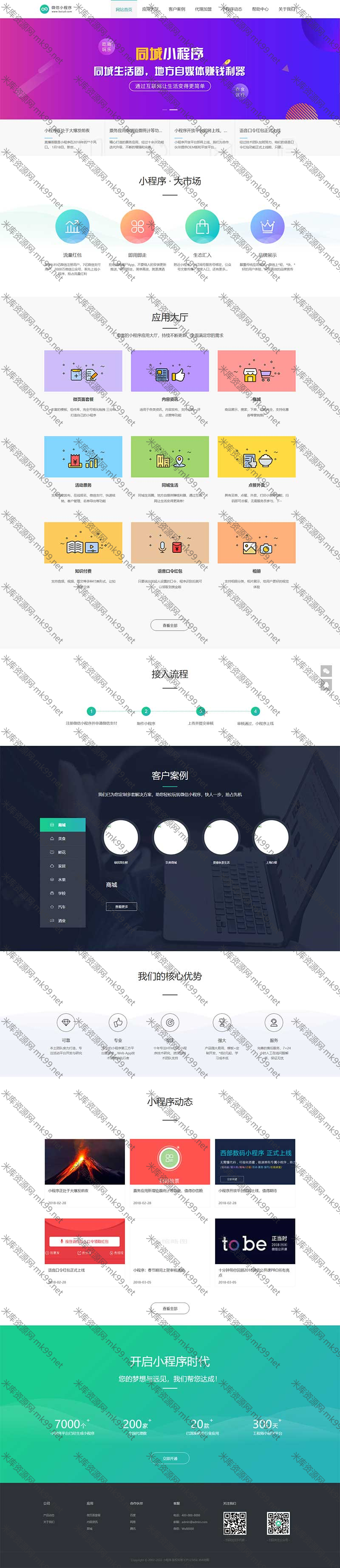软件开发公司微信小程序展示销售源码pbootcms模板-米酷主题